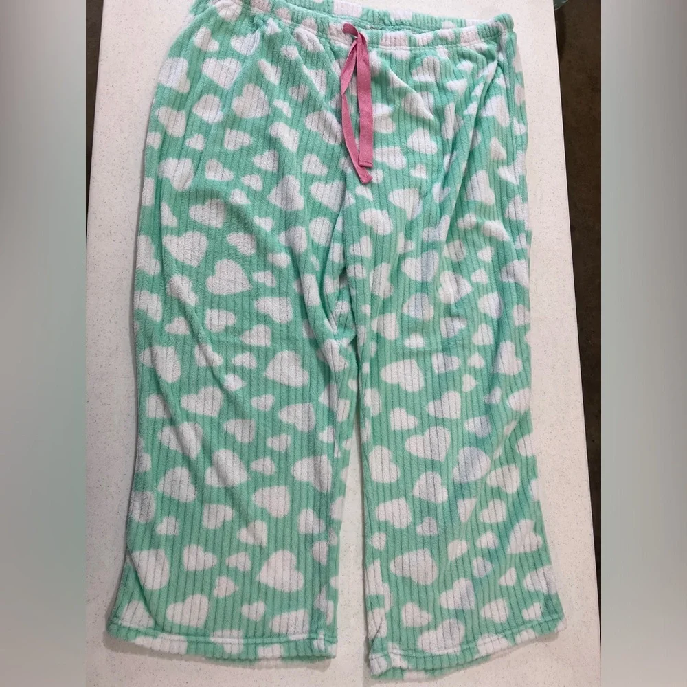 Mint Green Heart Pajama Pants